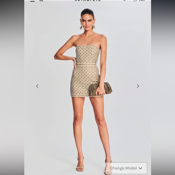 RETROFETE - Heather Dress in Champagne Mermaid Shell - size medium - Picture 3 of 17